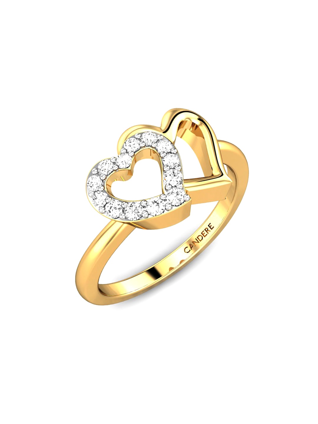 

CANDERE A KALYAN JEWELLERS COMPANY 18KT (750) Gold CZ-Studded Finger Ring-2.65gm