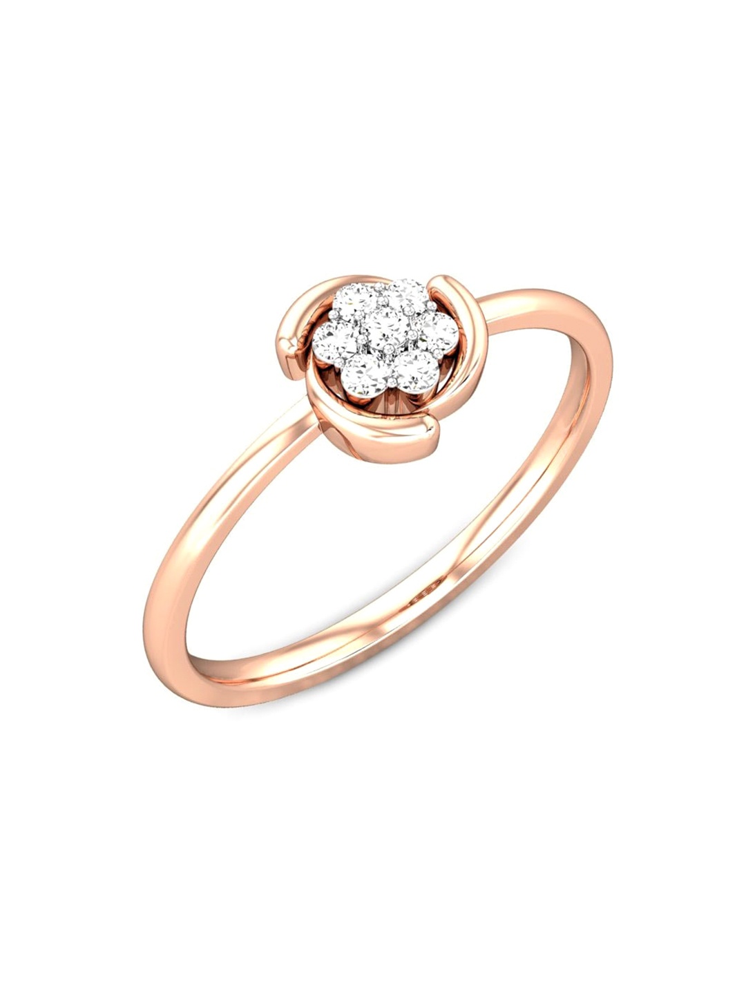 

CANDERE A KALYAN JEWELLERS COMPANY 18KT Rose Gold CZ-Studded Finger Ring1.45gm
