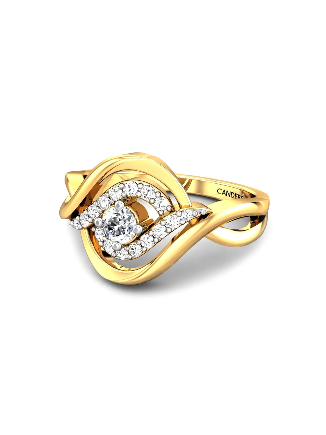 

CANDERE A KALYAN JEWELLERS COMPANY 18KT (750) Gold Cubic Zirconia Studded Ring- 4.93gm
