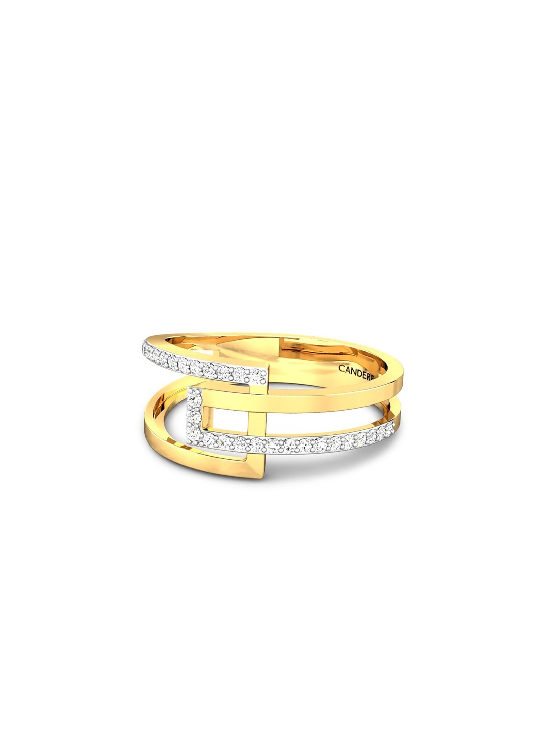 

CANDERE A KALYAN JEWELLERS COMPANY 14KT (585) Gold CZ-Studded Finger Ring-2.56gm