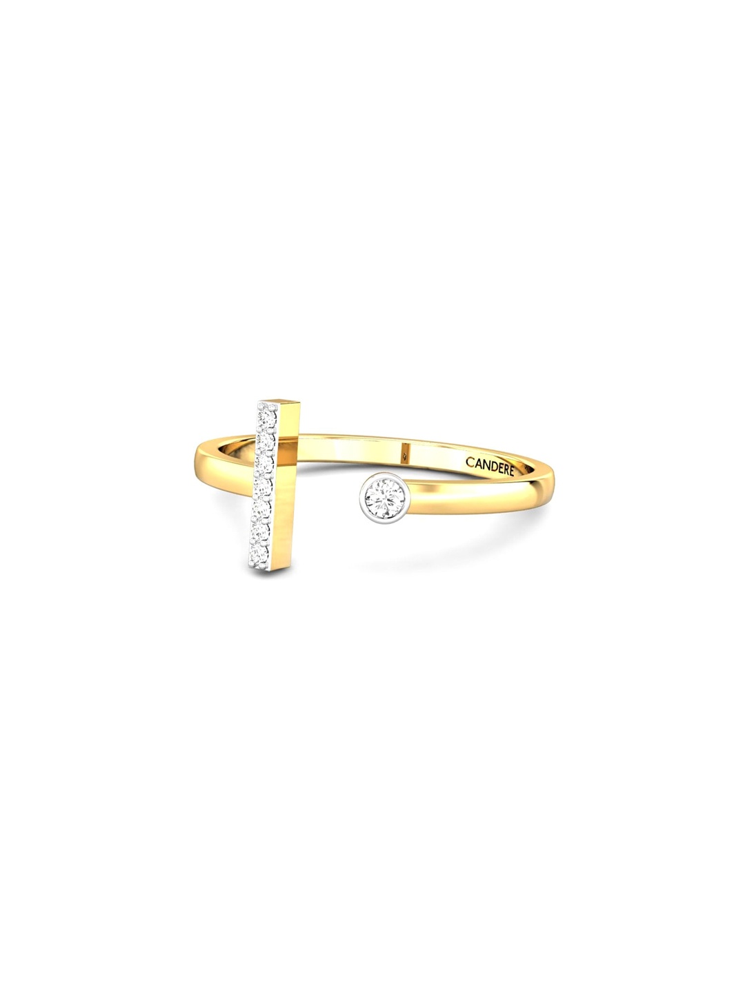 

CANDERE A KALYAN JEWELLERS COMPANY 14KT (585) Gold Cubic Zirconia Studded Ring-1.29 gm