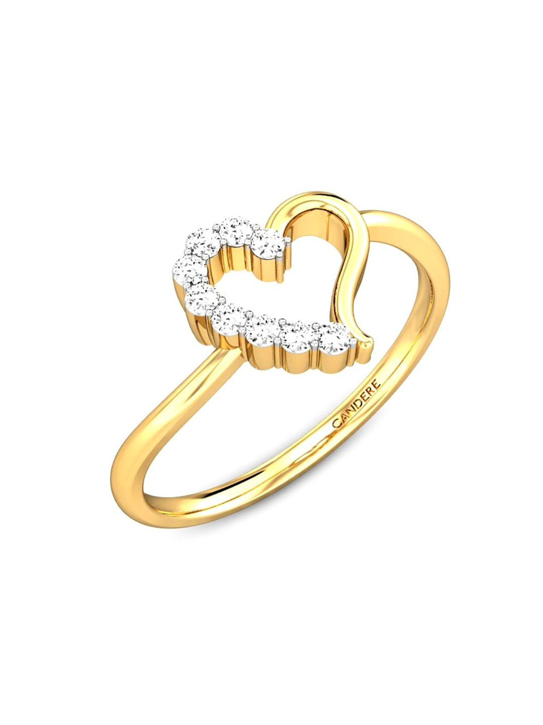 

CANDERE A KALYAN JEWELLERS COMPANY 14KT (585) Gold Cubic Zirconia Studded Ring-1.5gm