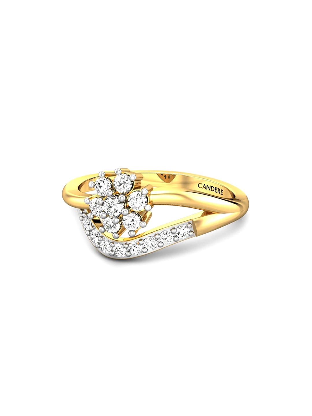 

CANDERE A KALYAN JEWELLERS COMPANY 22KT (916) Gold Cubic Zirconia Studded Ring-2.66gm