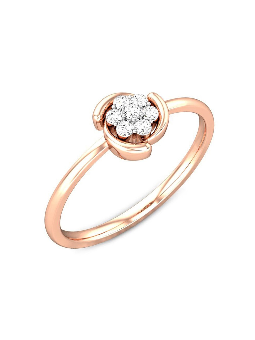 

CANDERE A KALYAN JEWELLERS COMPANY 14KT (585) Rose Gold CZ-Studded Finger Ring-1.47gm