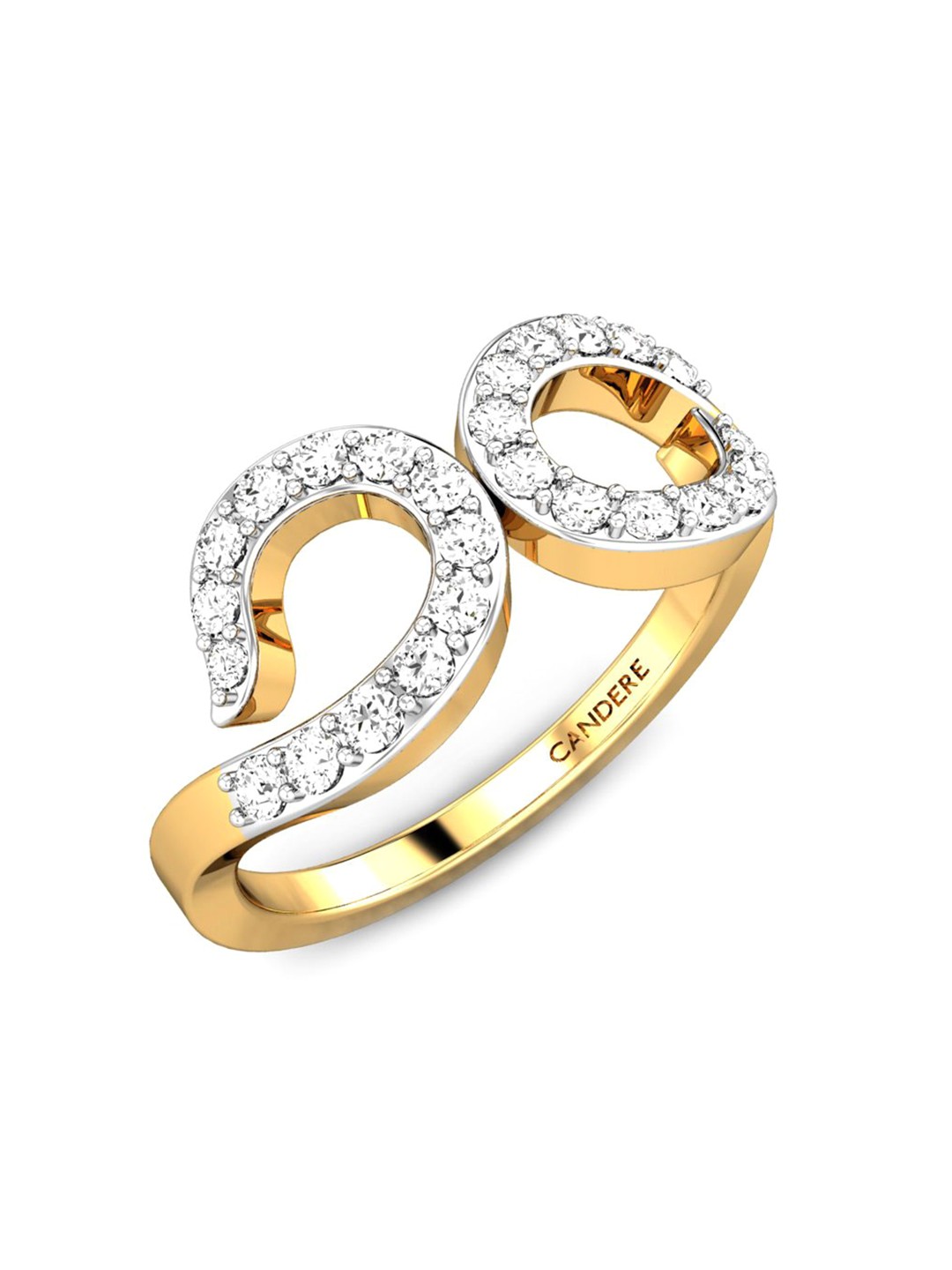 

CANDERE A KALYAN JEWELLERS COMPANY 22KT (916) Gold Cubic Zirconia Studded Ring-2.89 gm