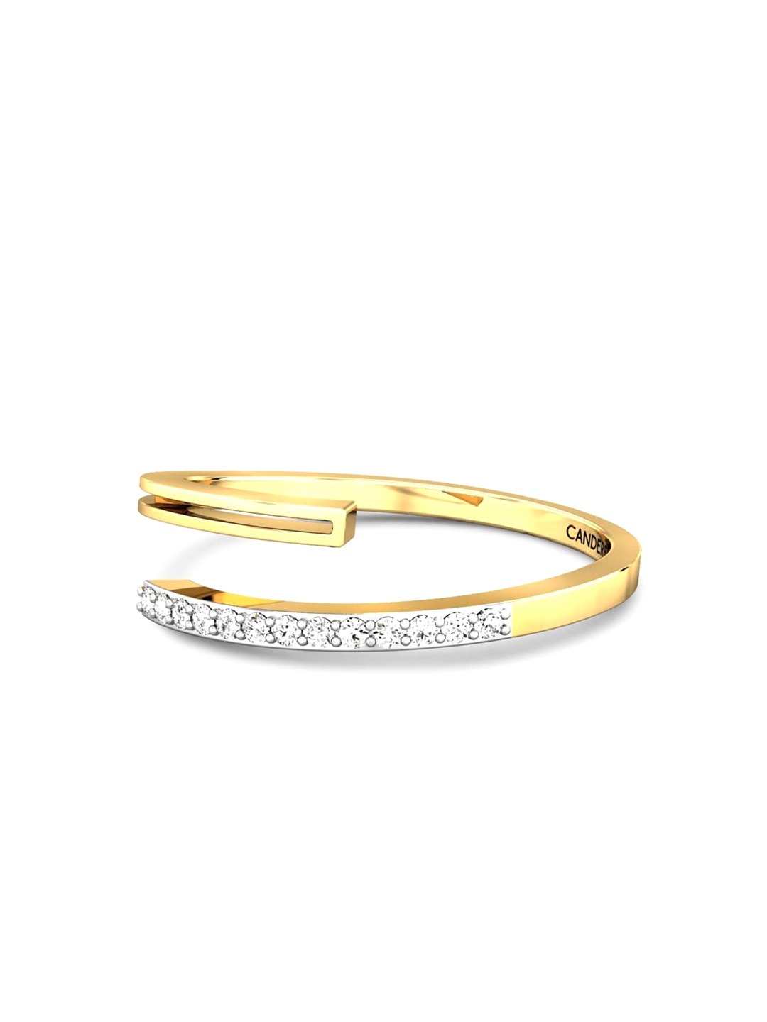 

CANDERE A KALYAN JEWELLERS COMPANY 22KT (916) Gold Cubic Zirconia Studded Ring-2.72 gm