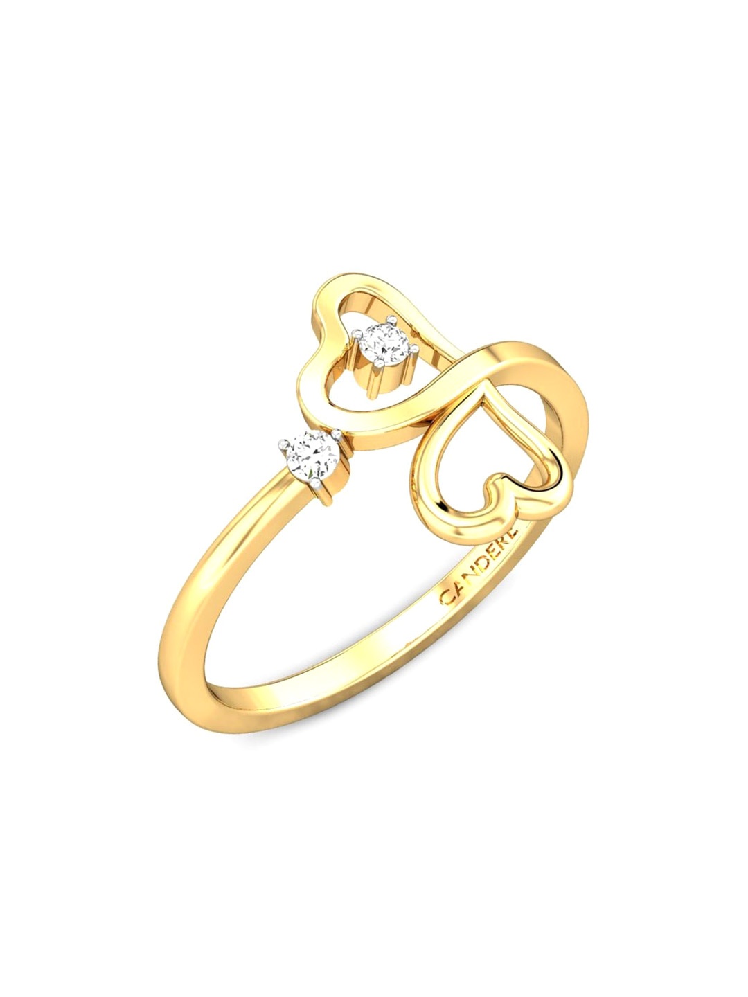 

CANDERE A KALYAN JEWELLERS COMPANY 14KT (585) Gold Cubic Zirconia Studded Ring-1.42 gm