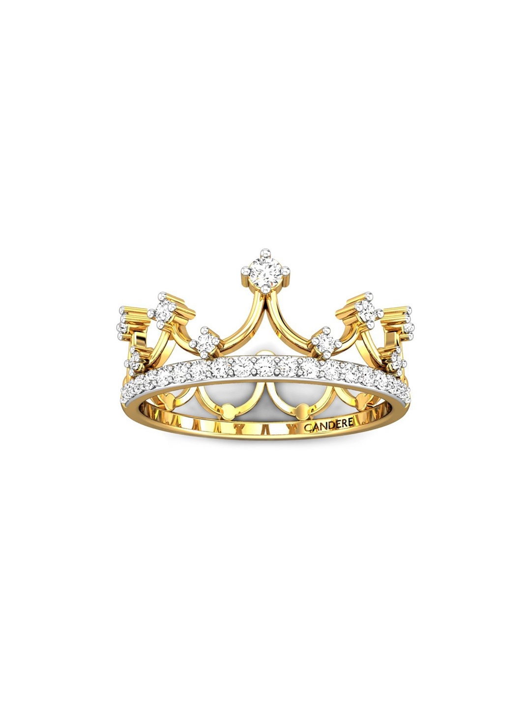 

CANDERE A KALYAN JEWELLERS COMPANY 22KT (916) Gold Cubic Zirconia Studded Ring-2.9 gm