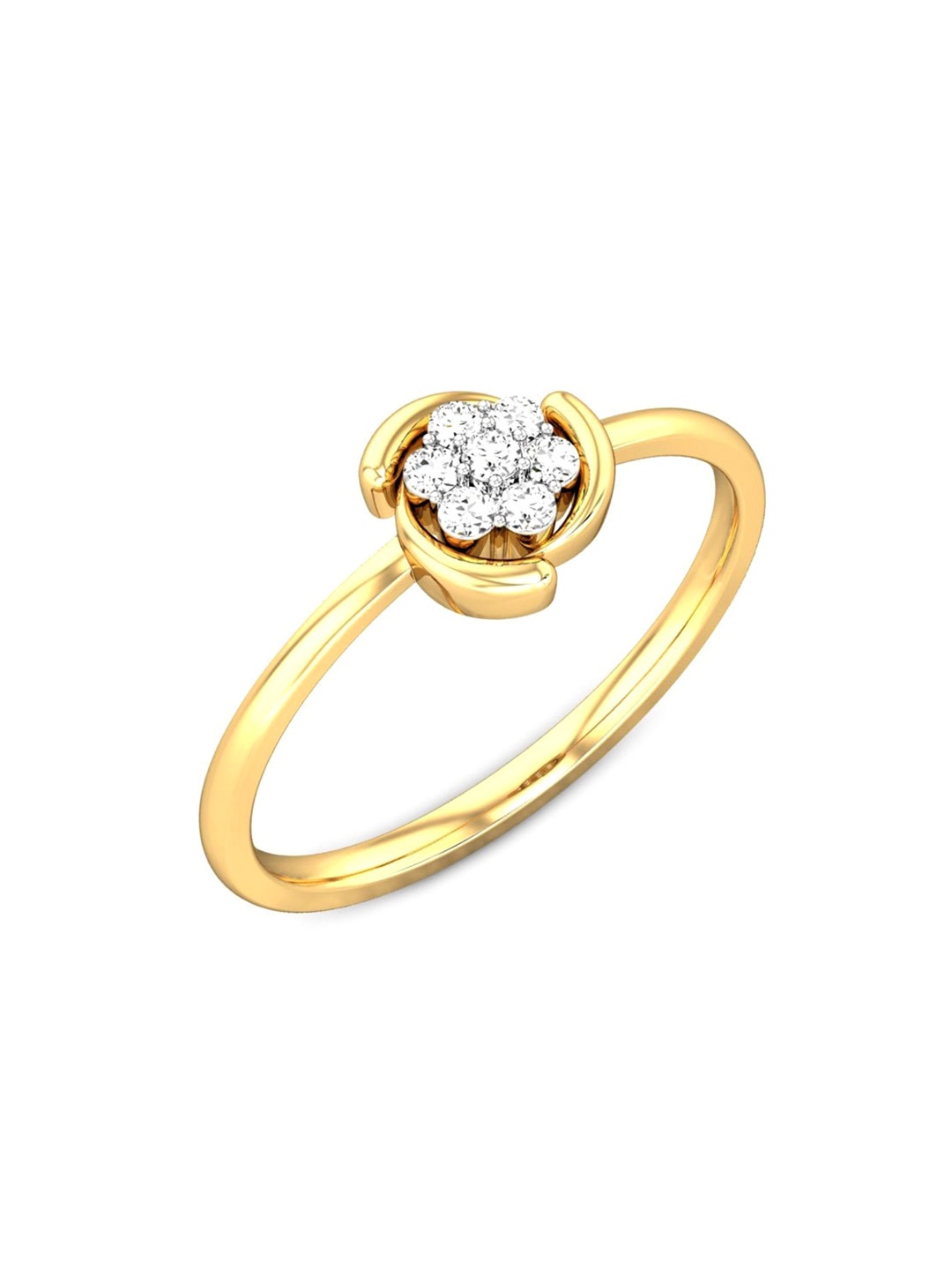 

CANDERE A KALYAN JEWELLERS COMPANY 18KT (750) Gold Cubic Zirconia Studded Ring-1.51 gm