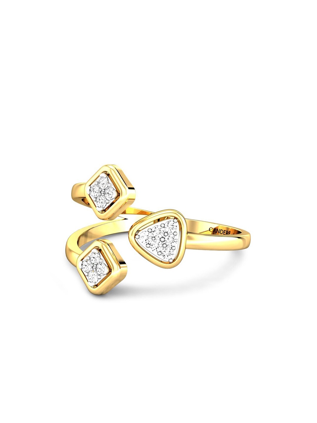 

CANDERE A KALYAN JEWELLERS COMPANY 18KT (750) Gold CZ-Studded Finger Ring-2.11gm