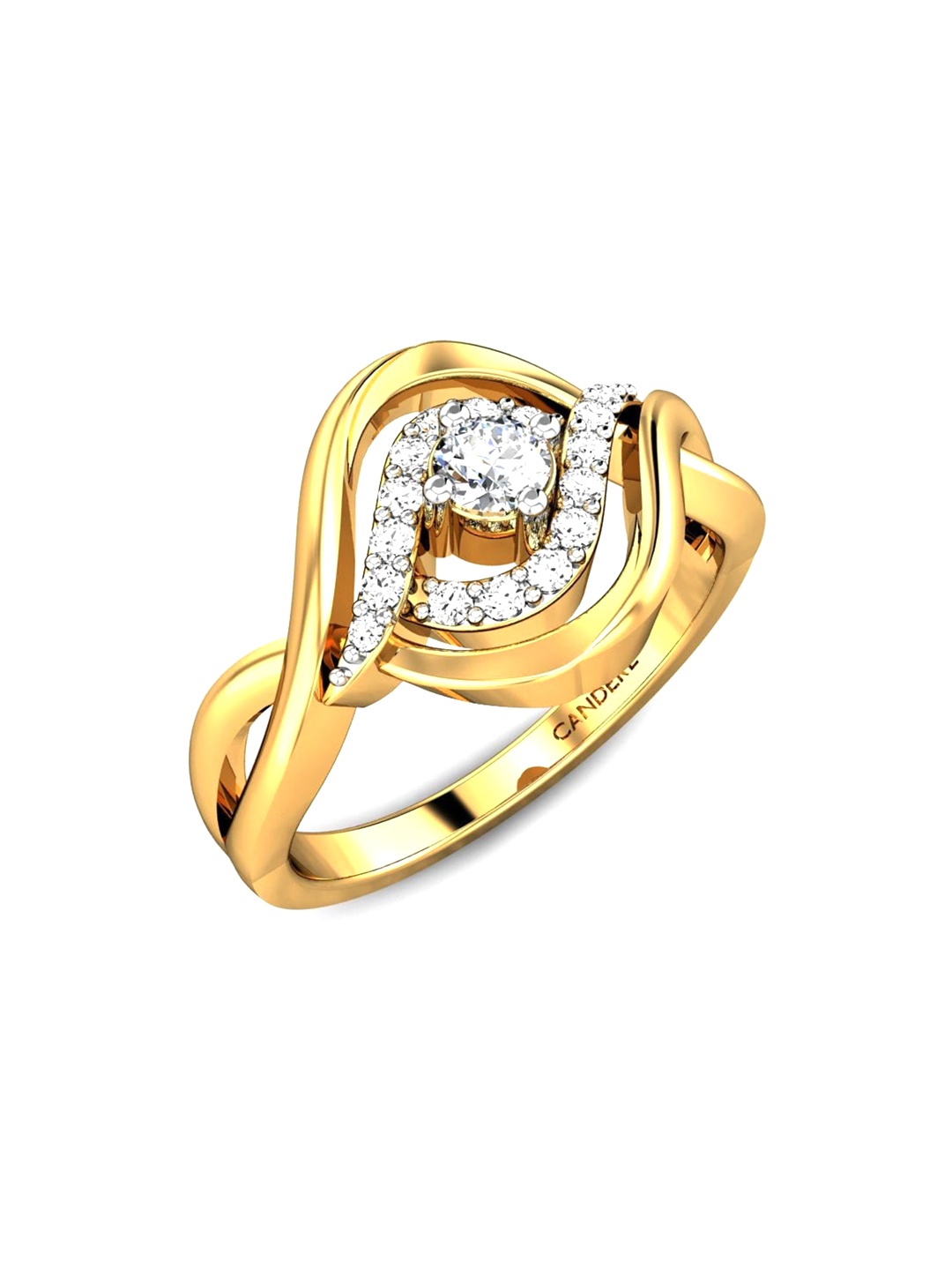 

CANDERE A KALYAN JEWELLERS COMPANY 18KT (750) Gold Cubic Zirconia Studded Ring-4.6 gm