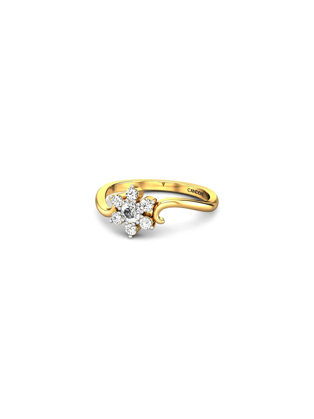 

CANDERE A KALYAN JEWELLERS COMPANY 18KT (750) Gold Cubic Zirconia Studded Ring-2.06 gm