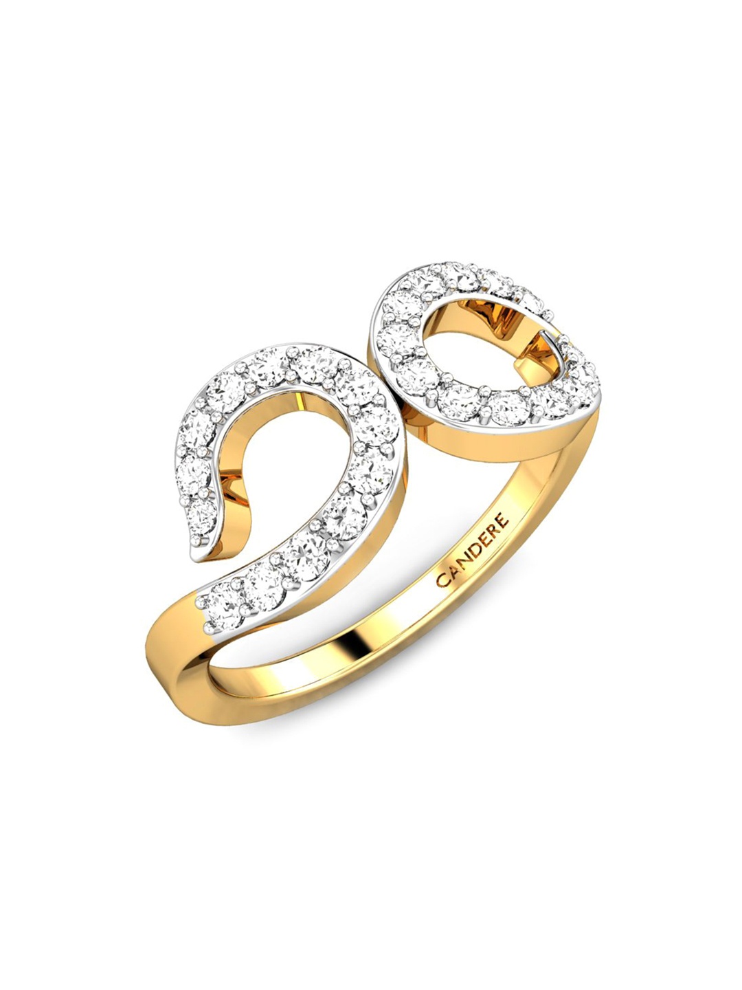 

CANDERE A KALYAN JEWELLERS COMPANY 18KT (750) Gold Cubic Zirconia Studded Ring-2.25gm