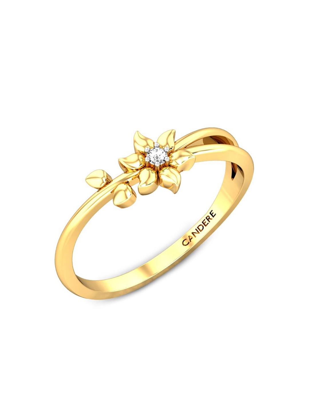 

CANDERE A KALYAN JEWELLERS COMPANY 18KT(750) Gold CZ-Studded Finger Ring-2.28gm