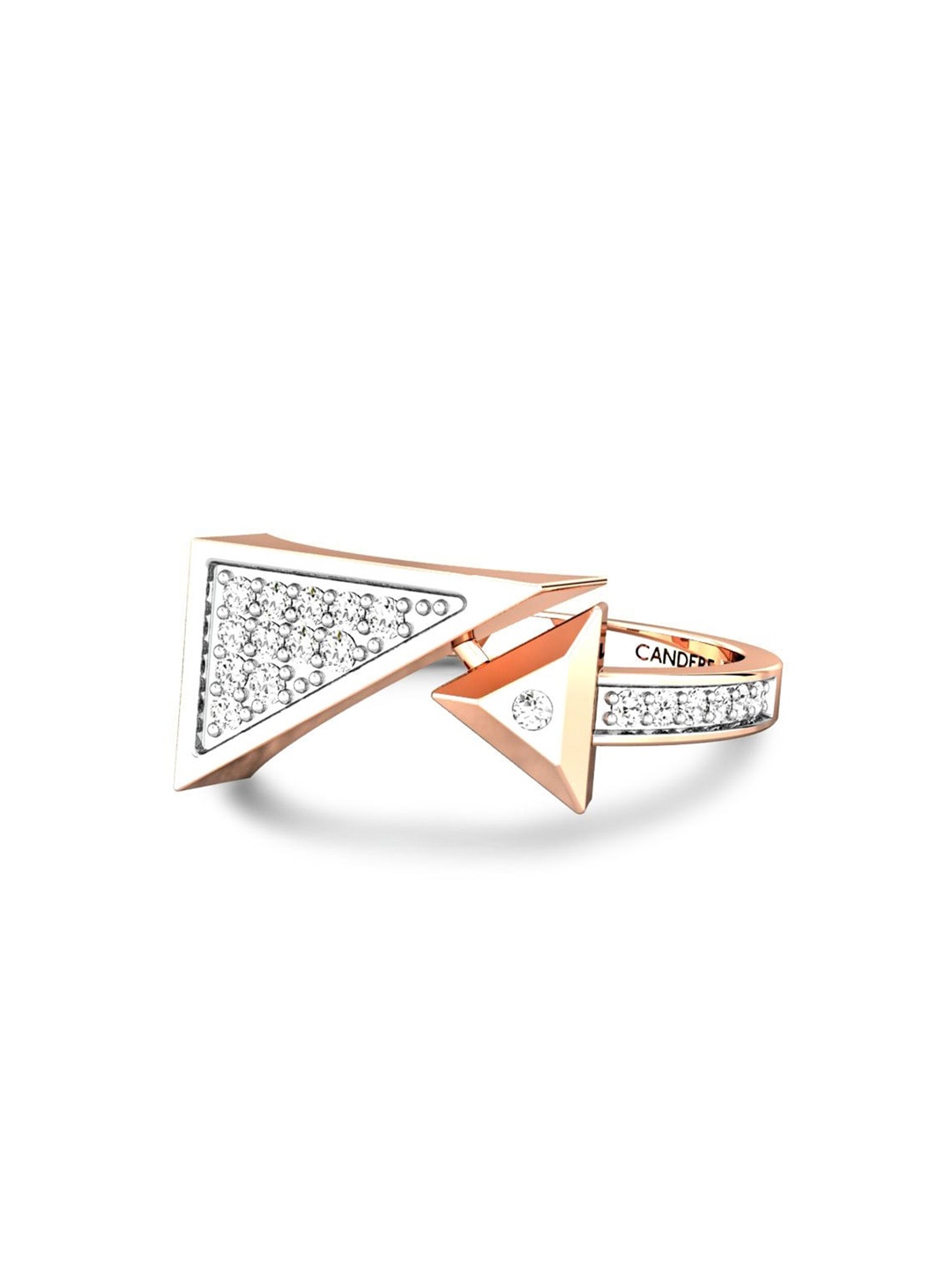 

CANDERE A KALYAN JEWELLERS COMPANY BIS Hallmark 18KT(750) Rose Gold CZ-Studded Ring-2.97gm