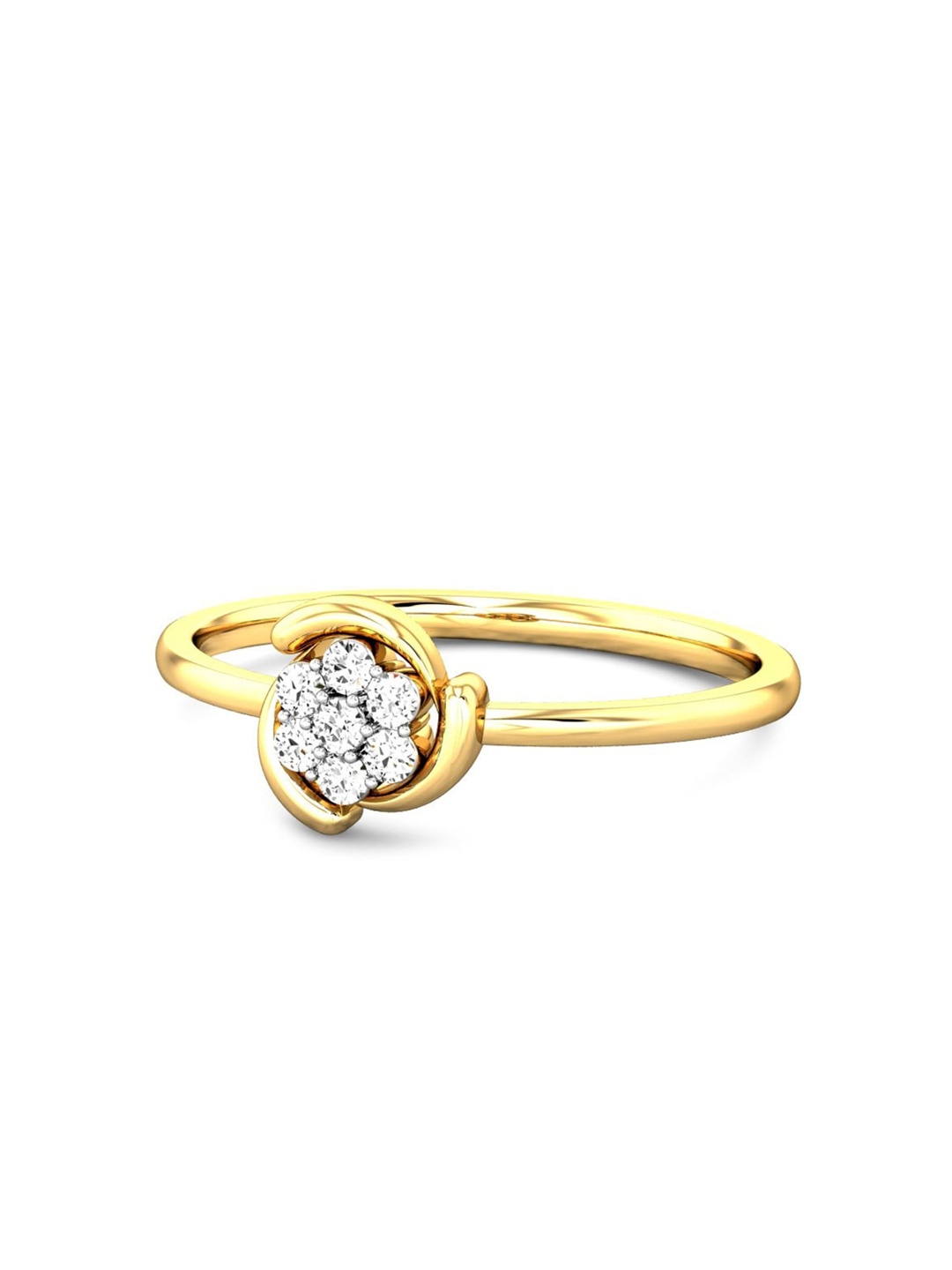 

CANDERE A KALYAN JEWELLERS COMPANY 14KT (585) Gold Cubic Zirconia Studded Ring-1.24 gm