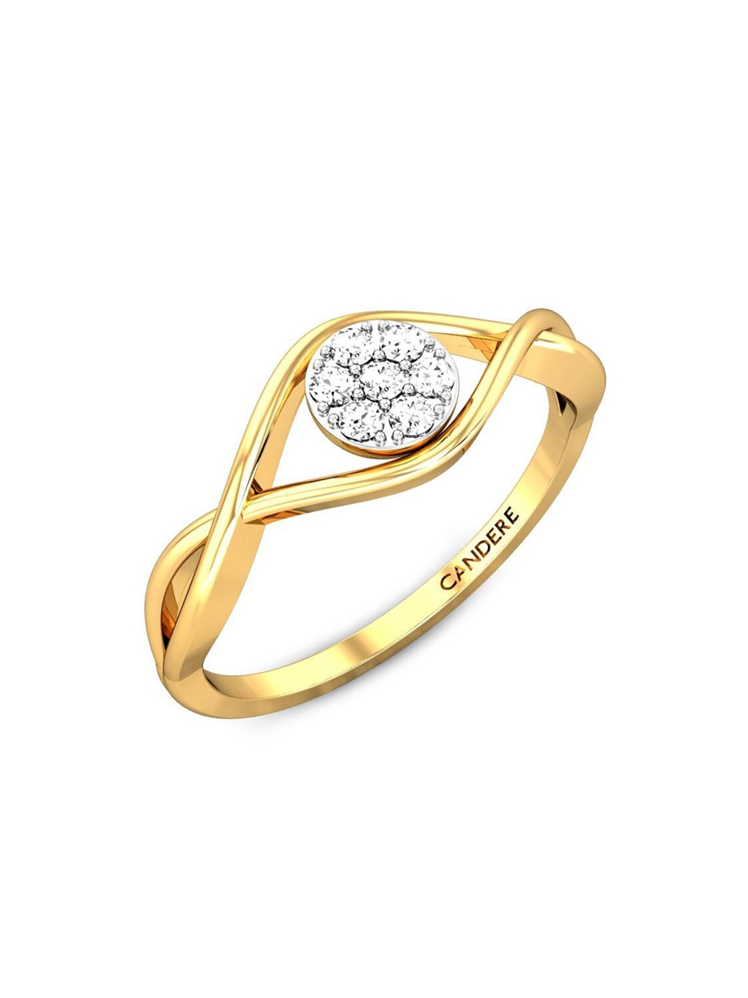 

CANDERE A KALYAN JEWELLERS COMPANY BIS Hallmark 14KT(585) Gold CZ-Studded Ring-1.63gm