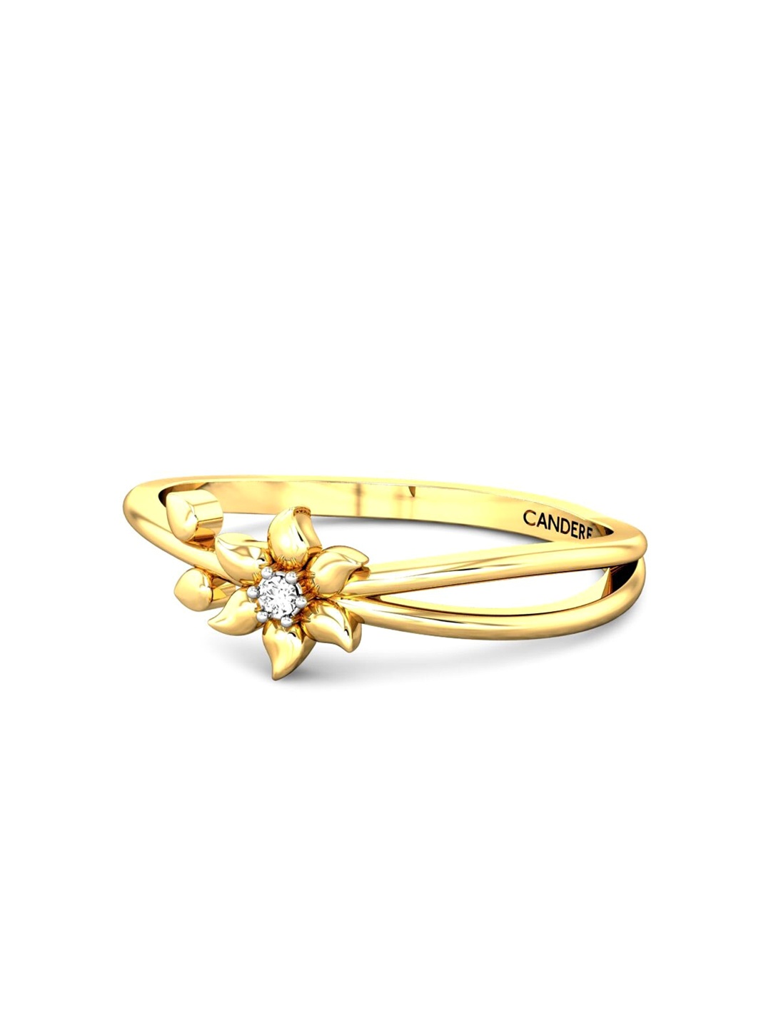 

CANDERE A KALYAN JEWELLERS COMPANY 18KT (750) Gold Cubic Zirconia Studded Ring-2.12gm