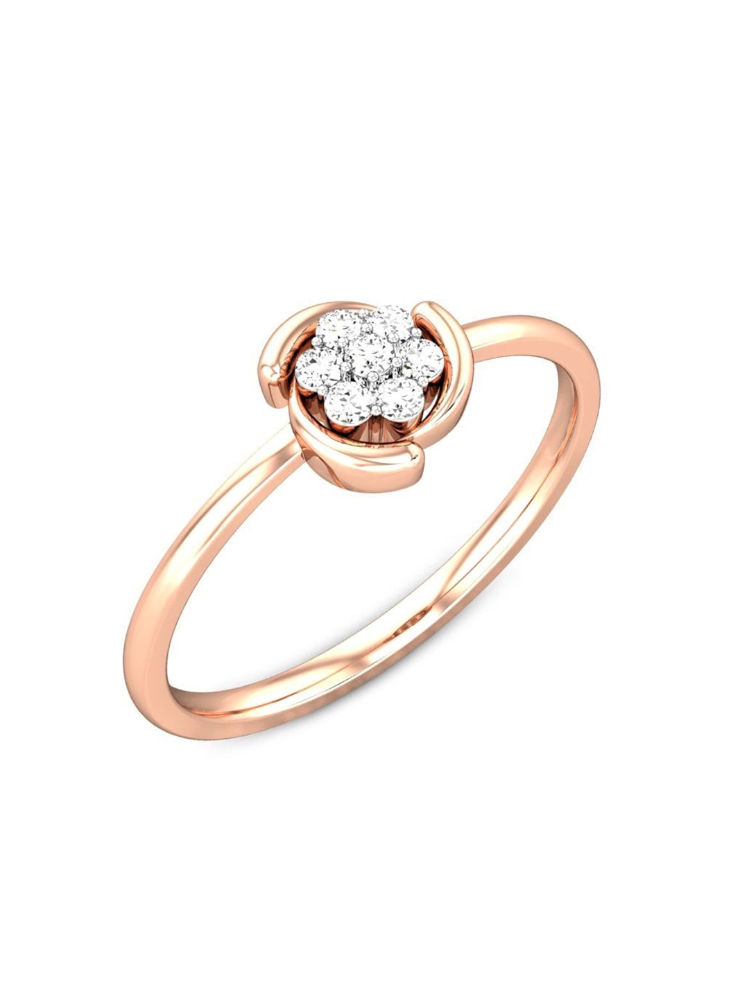 

CANDERE A KALYAN JEWELLERS COMPANY 14KT (585) Rose Gold Cubic Zirconia Studded Ring-1.24gm