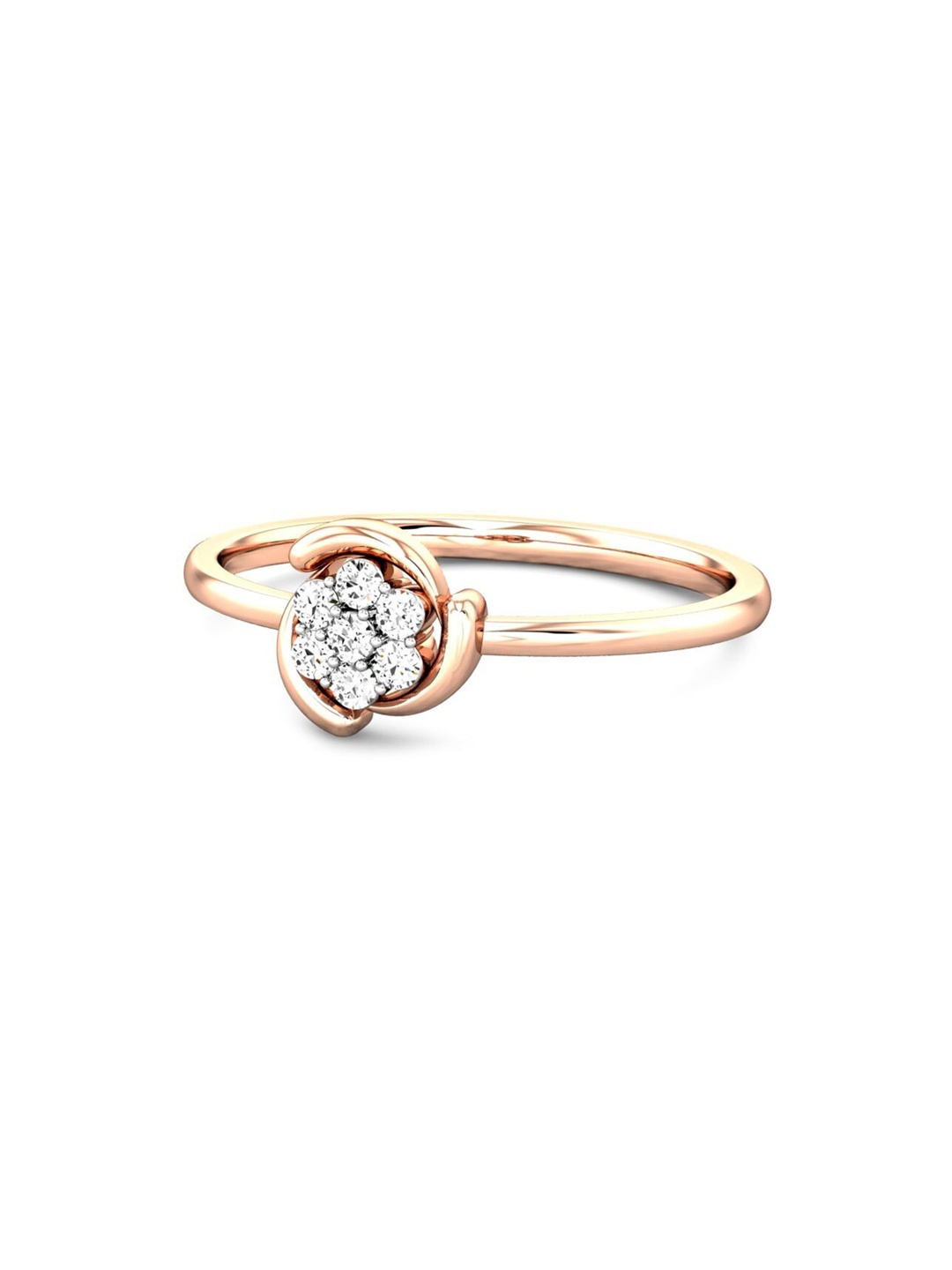 

CANDERE A KALYAN JEWELLERS COMPANY 14KT (585) Rose Gold Cubic Zirconia Studded Ring-1.57gm