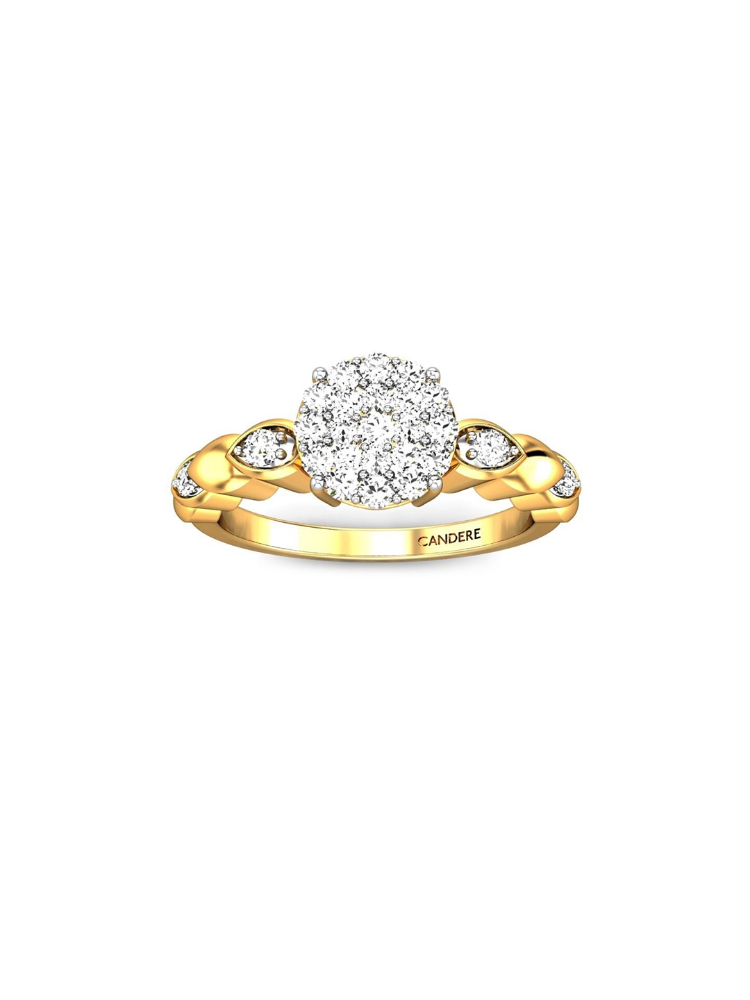 

CANDERE A KALYAN JEWELLERS COMPANY 22KT (916) Gold Cubic Zirconia Studded Ring-3.46 gm