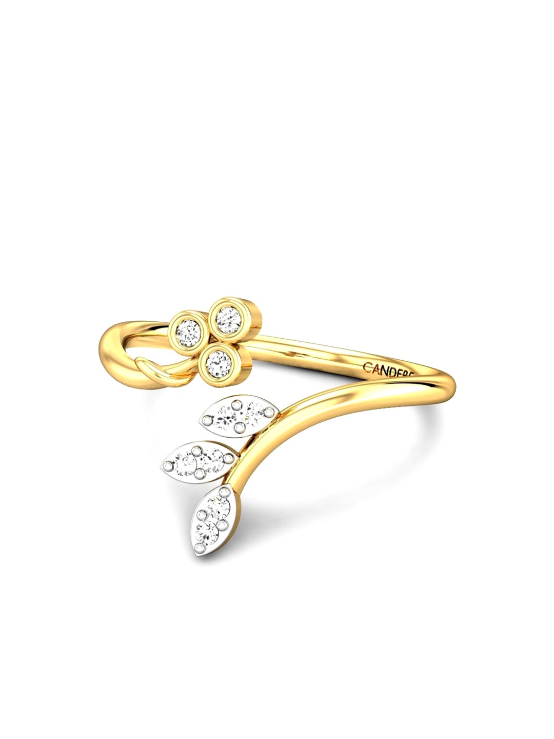 

CANDERE A KALYAN JEWELLERS COMPANY BIS Hallmark 14KT(585) Gold CZ-Studded Ring-1.68gm