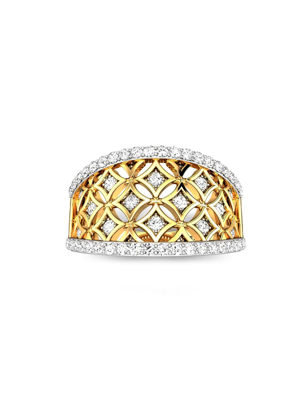 

CANDERE A KALYAN JEWELLERS COMPANY 22KT (916) Gold Cubic Zirconia Studded Ring-4.39 gm