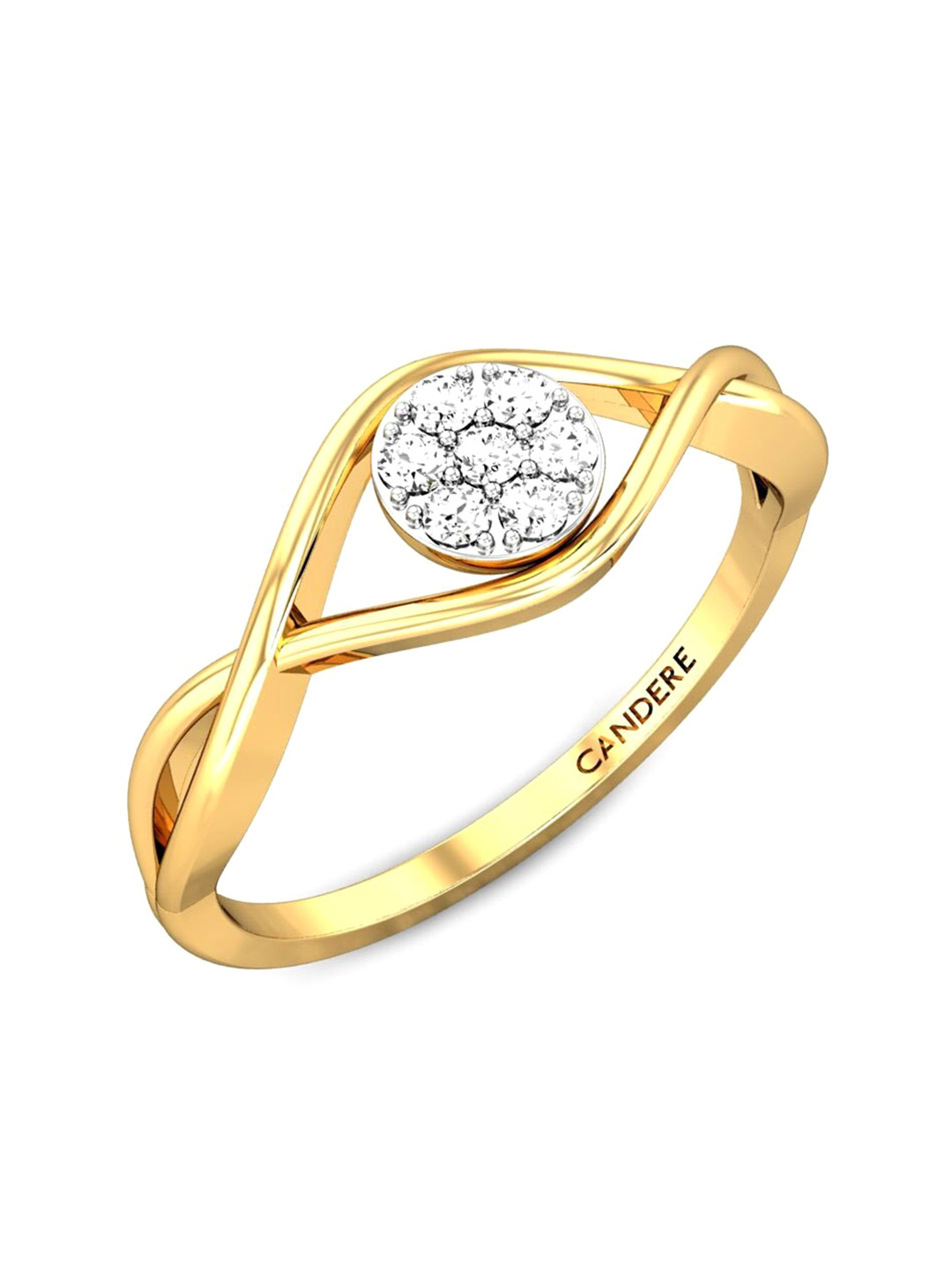 

CANDERE A KALYAN JEWELLERS COMPANY BIS Hallmark 14KT (585) Gold CZ-Studded Ring-1.82gm
