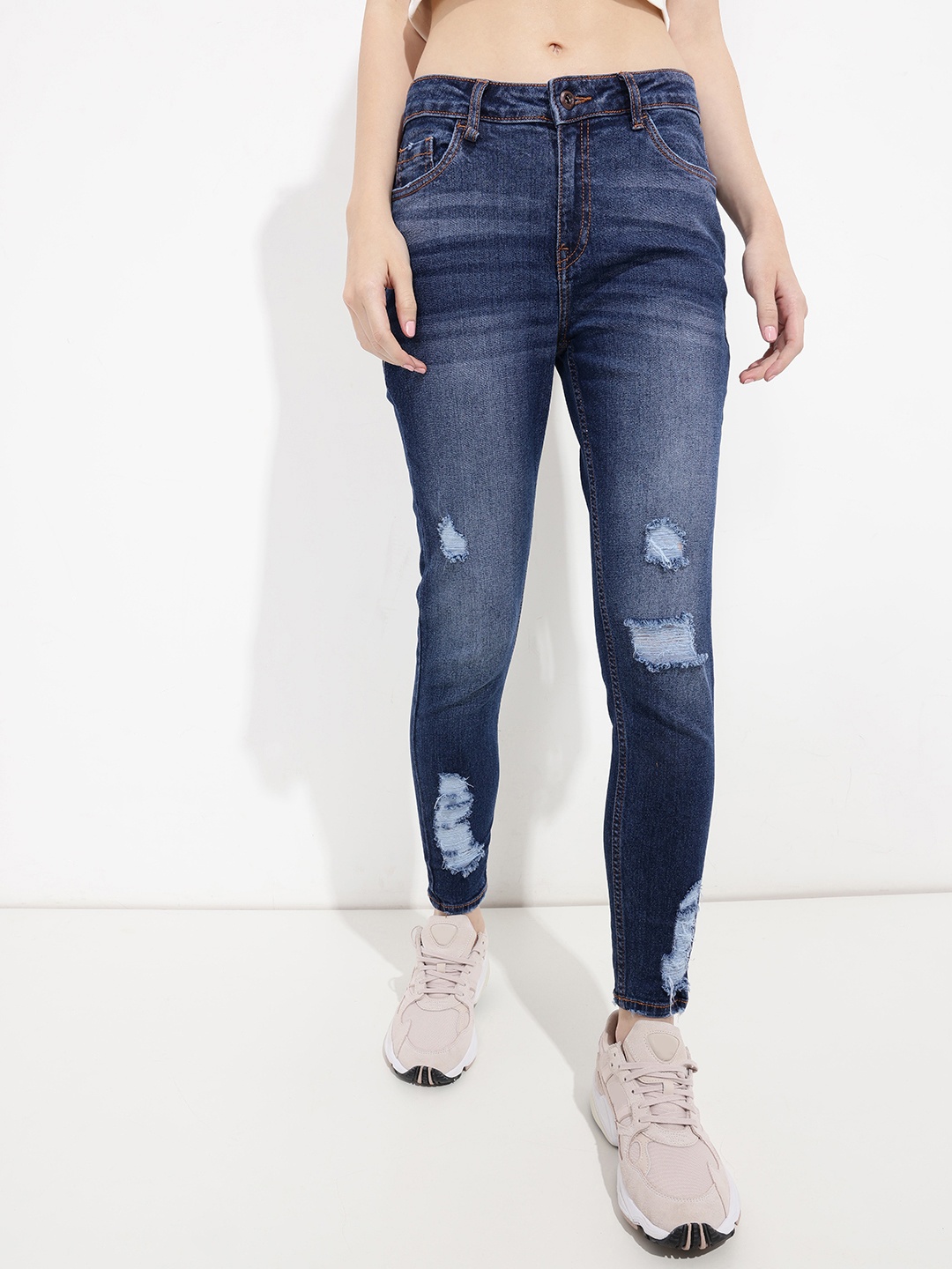 

The Roadster Life Co. Call of Distress Skinny Fit Mid-Rise Jeans, Blue