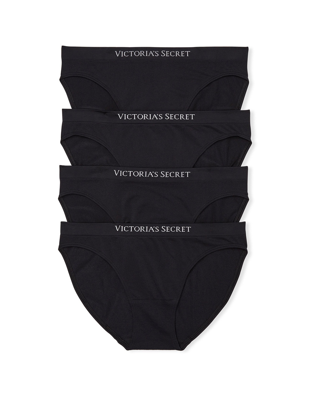 

Victoria's Secret Women Pack Of 4 Seamless Bikini Briefs 1124182869RO, Black