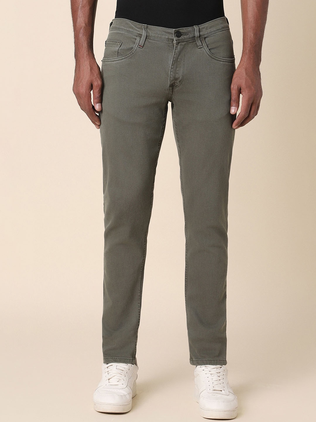

Allen Solly Men Clean Look No Fade Mid-Rise Skinny Fit Non Stretchable Jeans, Grey