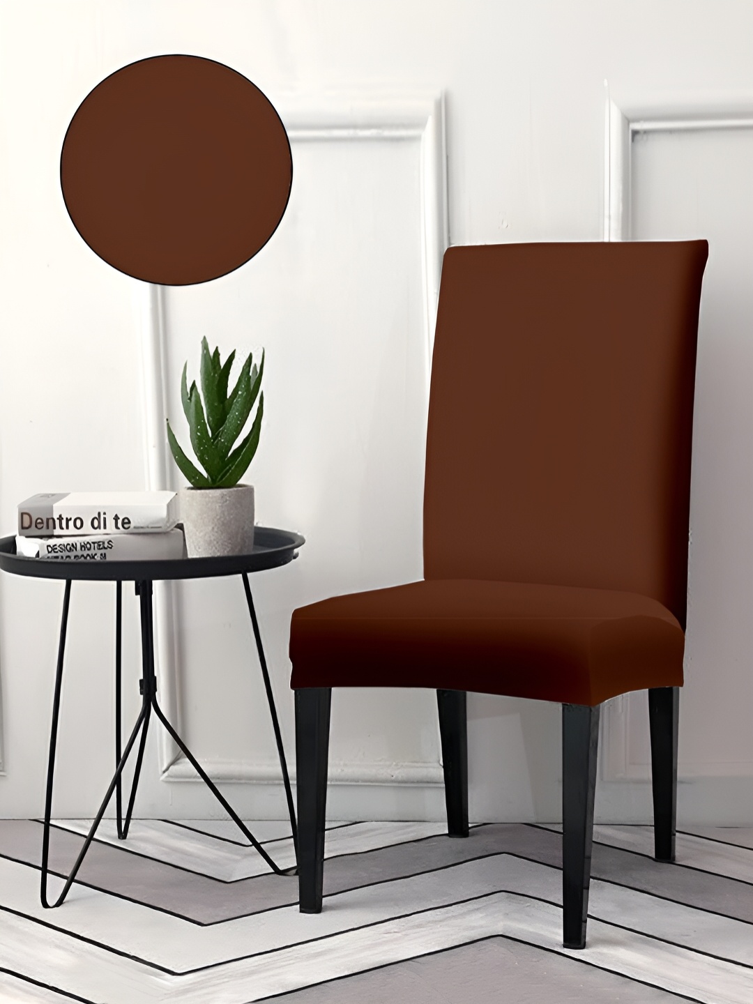 

Aura Brown 6Pcs Easy To Clean Chair Covers
