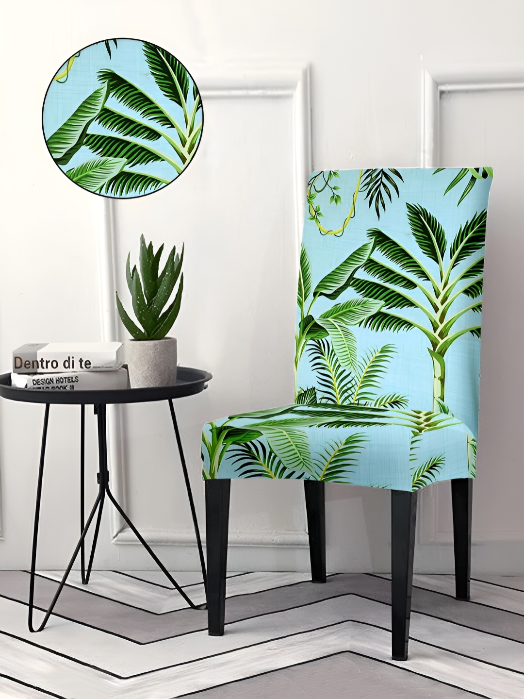 

Aura Blue & Green Printed Stretchable Chair Cover