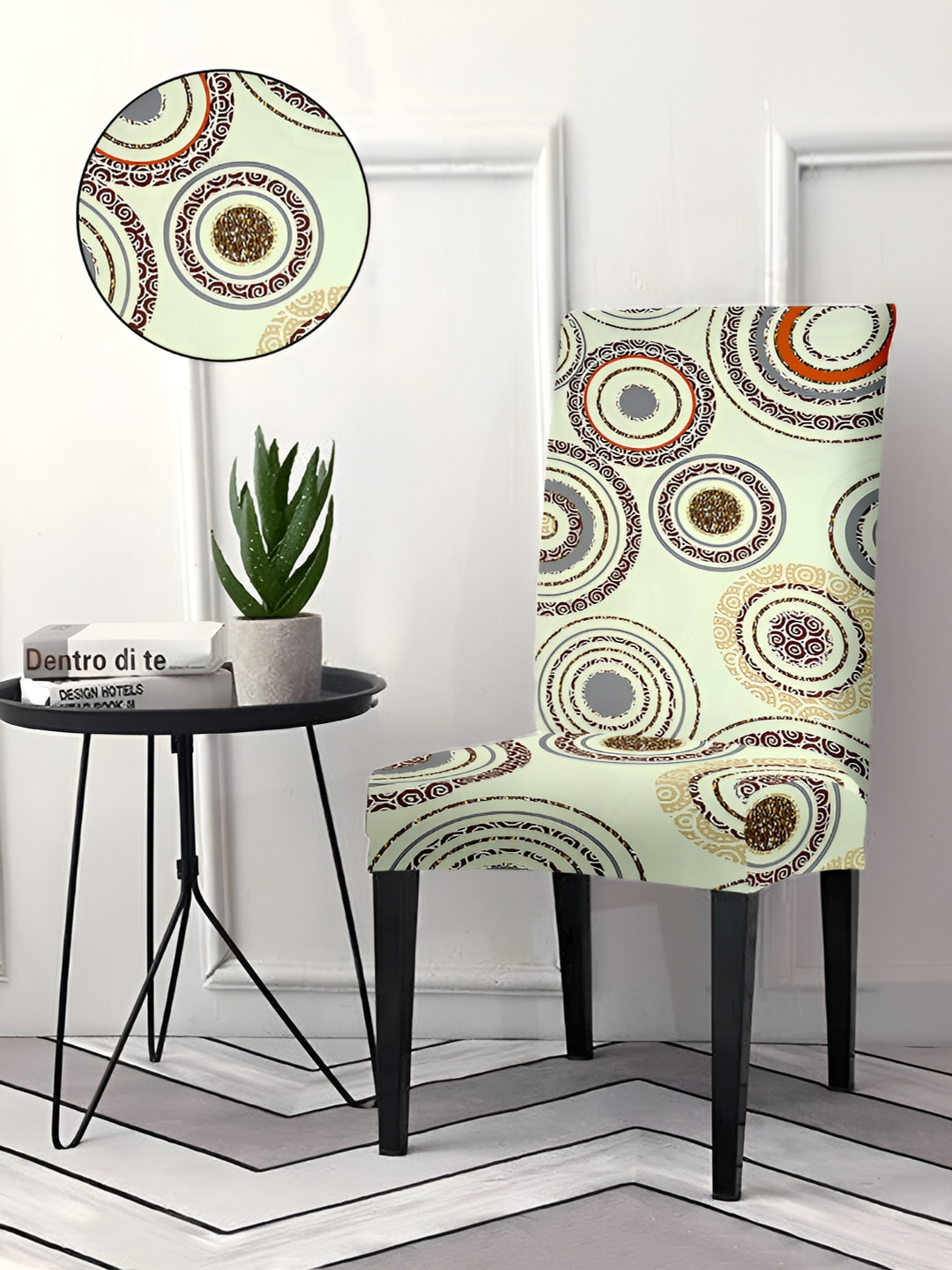 

Aura Green Printed Chair Cover