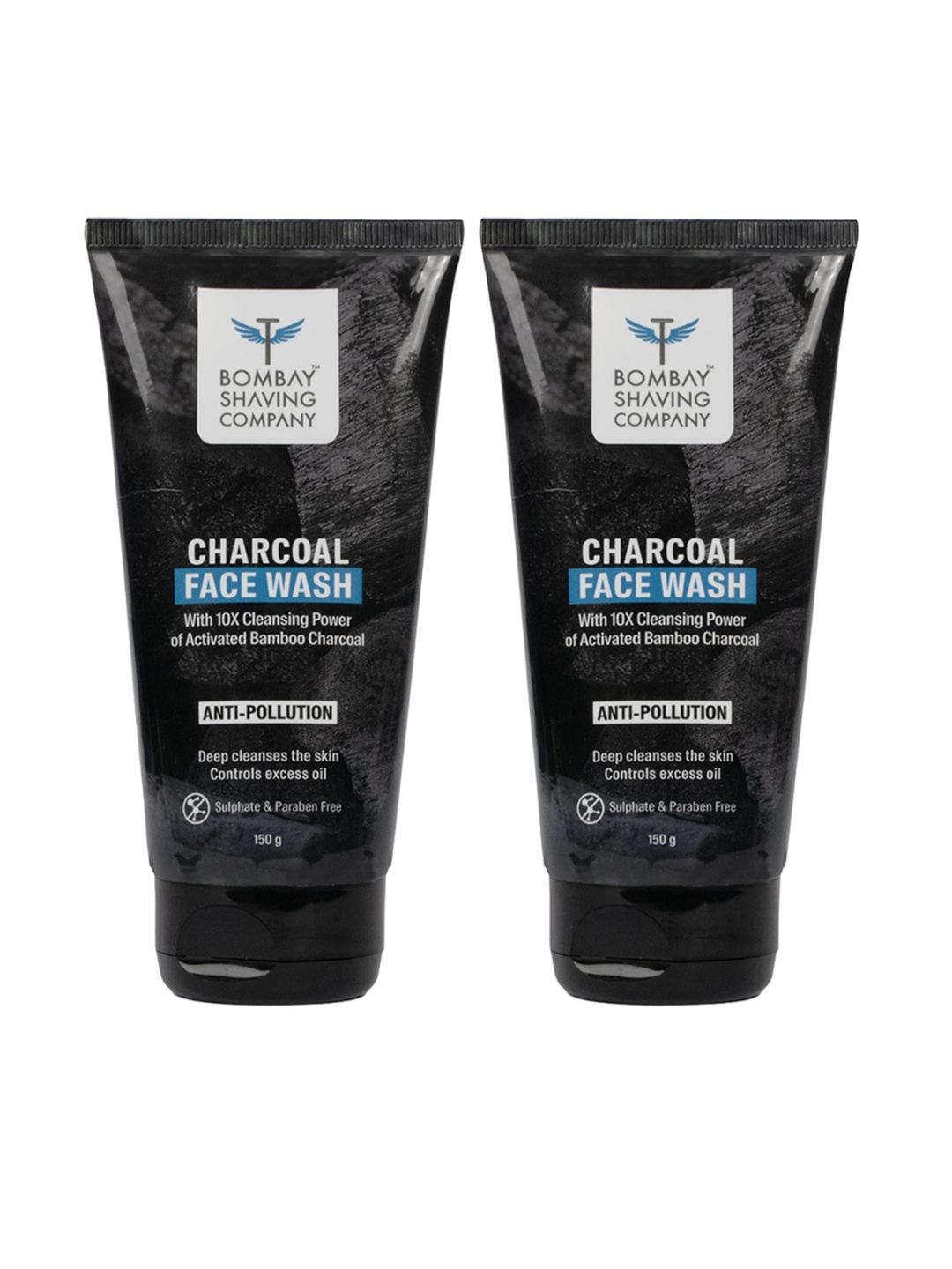 

Bombay Shaving Company Set Of 2 Activated Bamboo Charcoal Face Wash -150g Each, Black