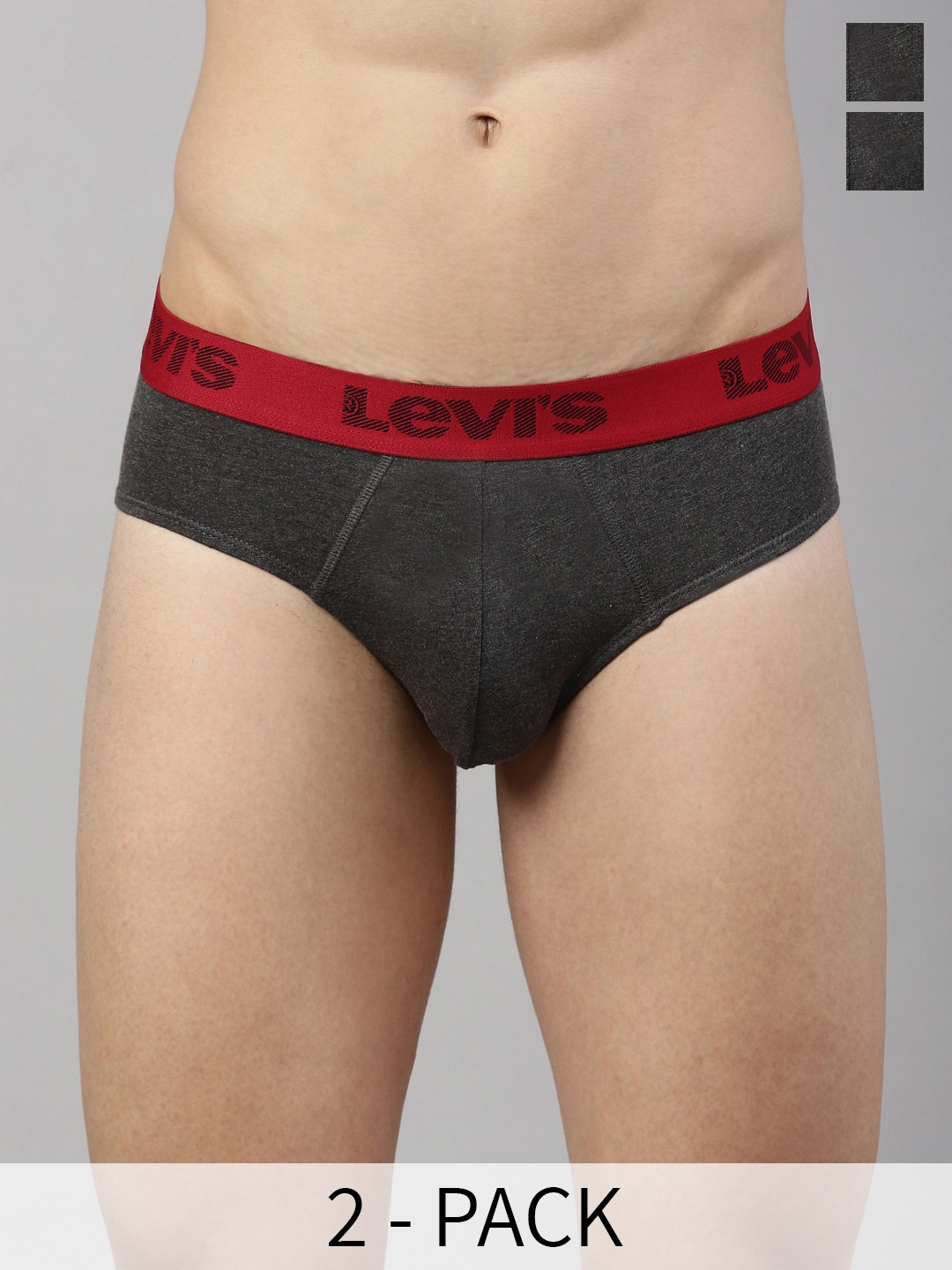 

Levis Pack Of 2 Anti-Microbial Basic Briefs STYLE#066, Grey