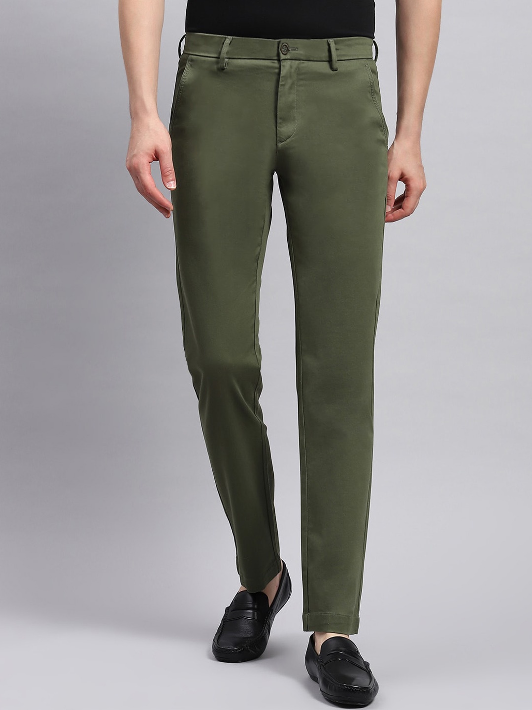 

Monte Carlo Men Cotton Regular Trousers, Olive