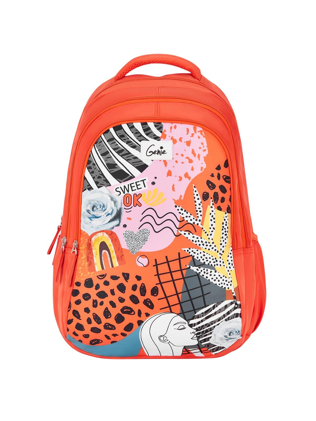 

Genie Girls Graphic Printed Backpack, Orange