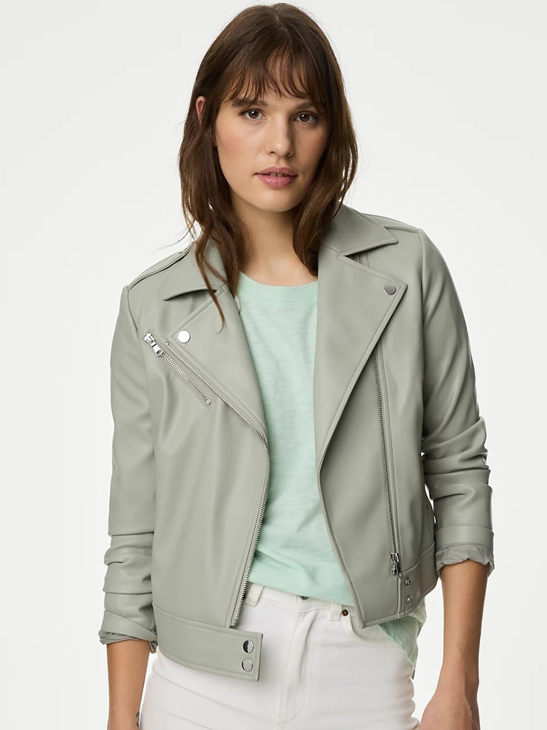 

Marks & Spencer Lightweight Biker Jacket, Green