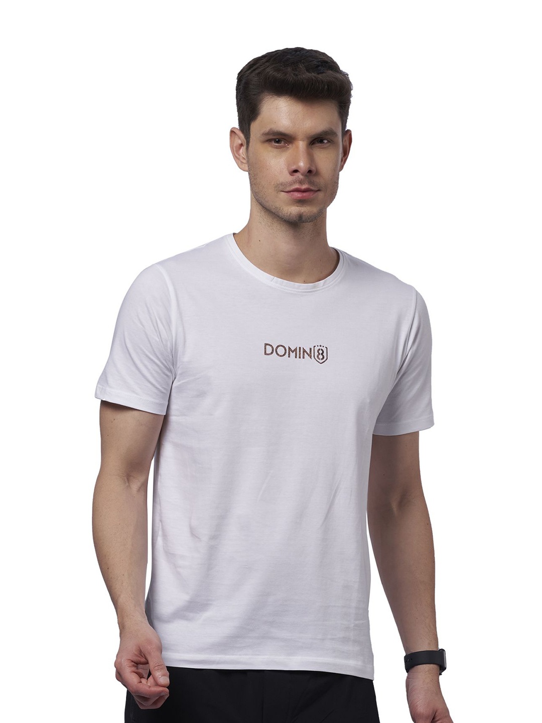 

DOMIN8 Round Neck Pure Cotton T-shirt, White
