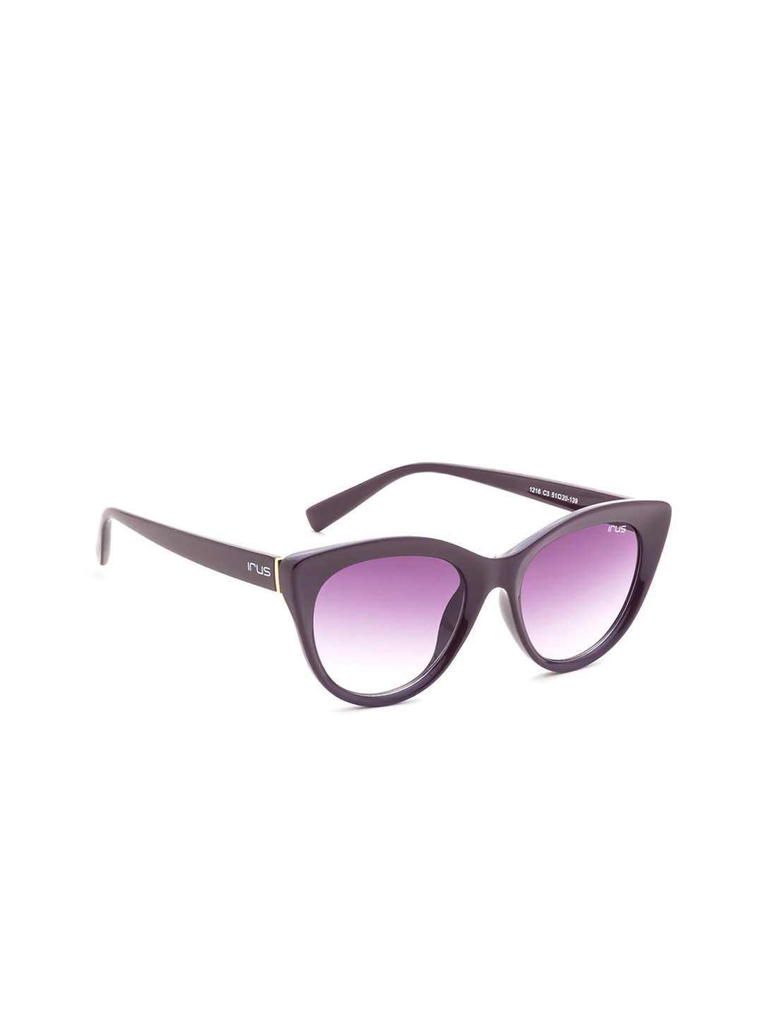 

IRUS by IDEE Women Cateye Sunglasses with UV Protected Lens IRS1216C3SG, Purple