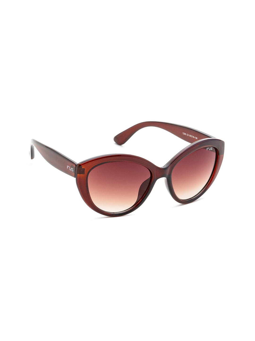

IRUS by IDEE Women Cateye Sunglasses with UV Protected Lens IRS1205C3SG, Brown