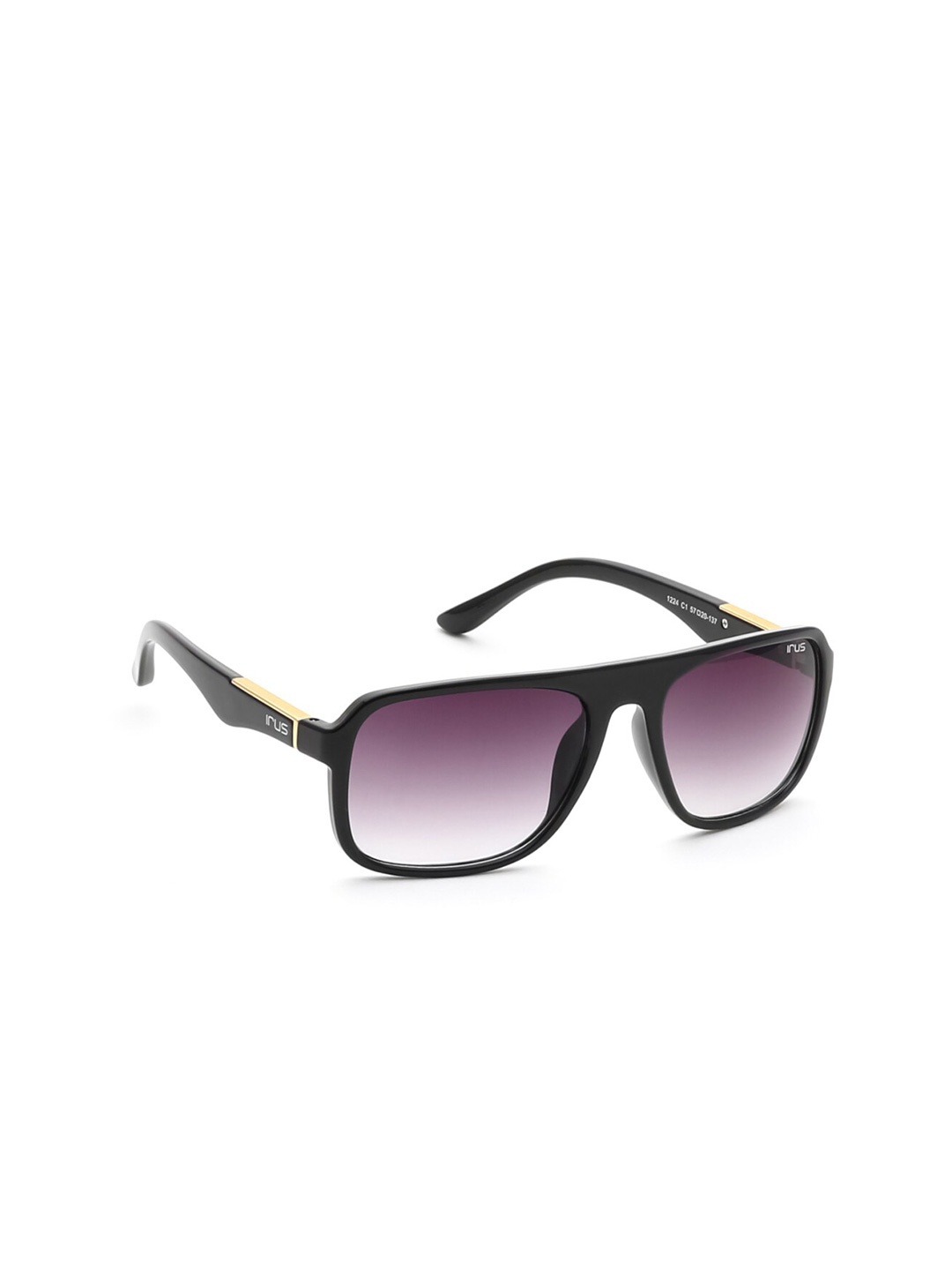 

IRUS by IDEE Men Rectangle Sunglasses with UV Protected Lens IRS1224C1SG, Purple