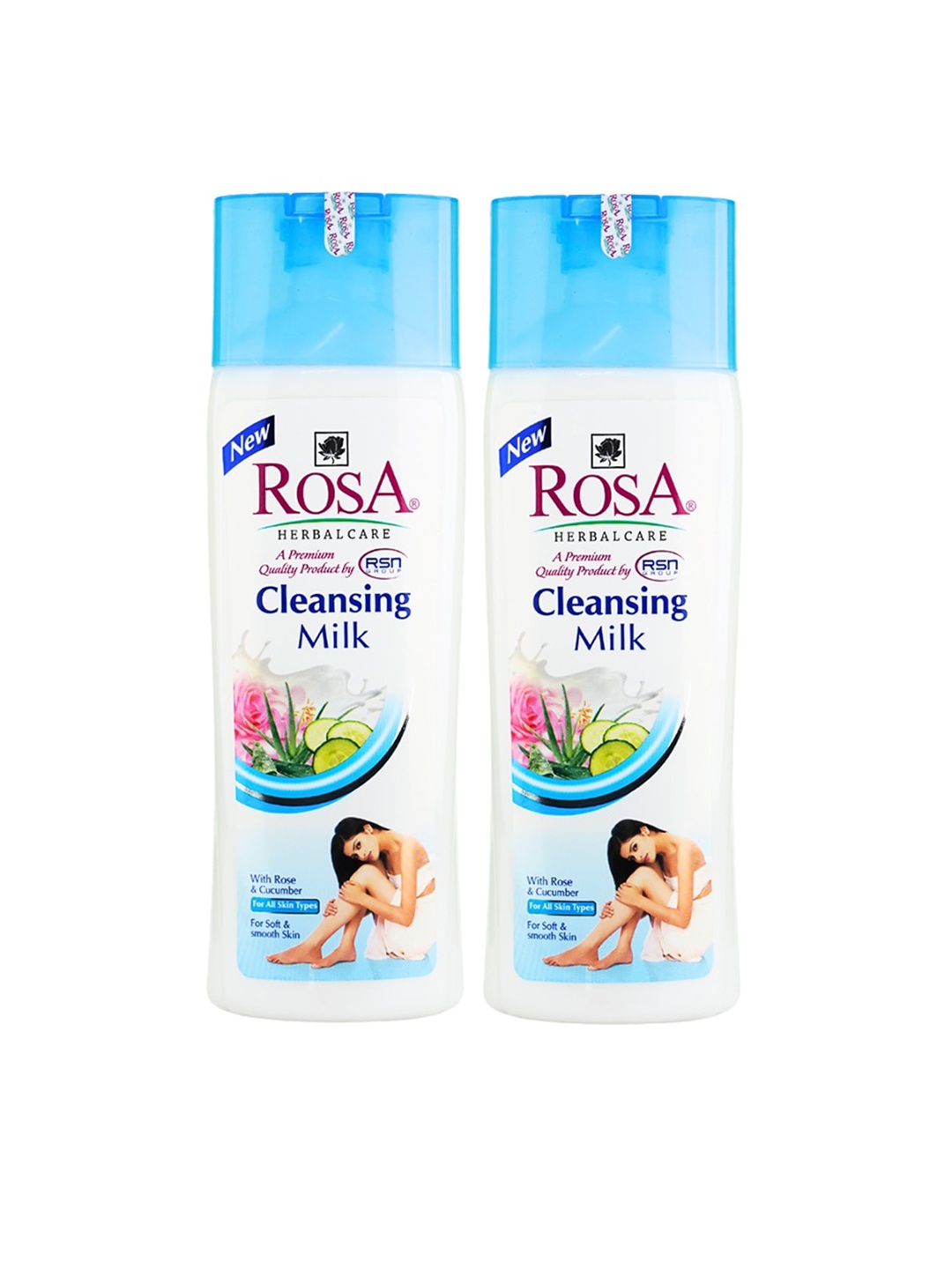 

ROSA Set Of 2 Cleansing Milk With Rose & Cucumber Dirt & Impurity Removal-1000ml Each, White