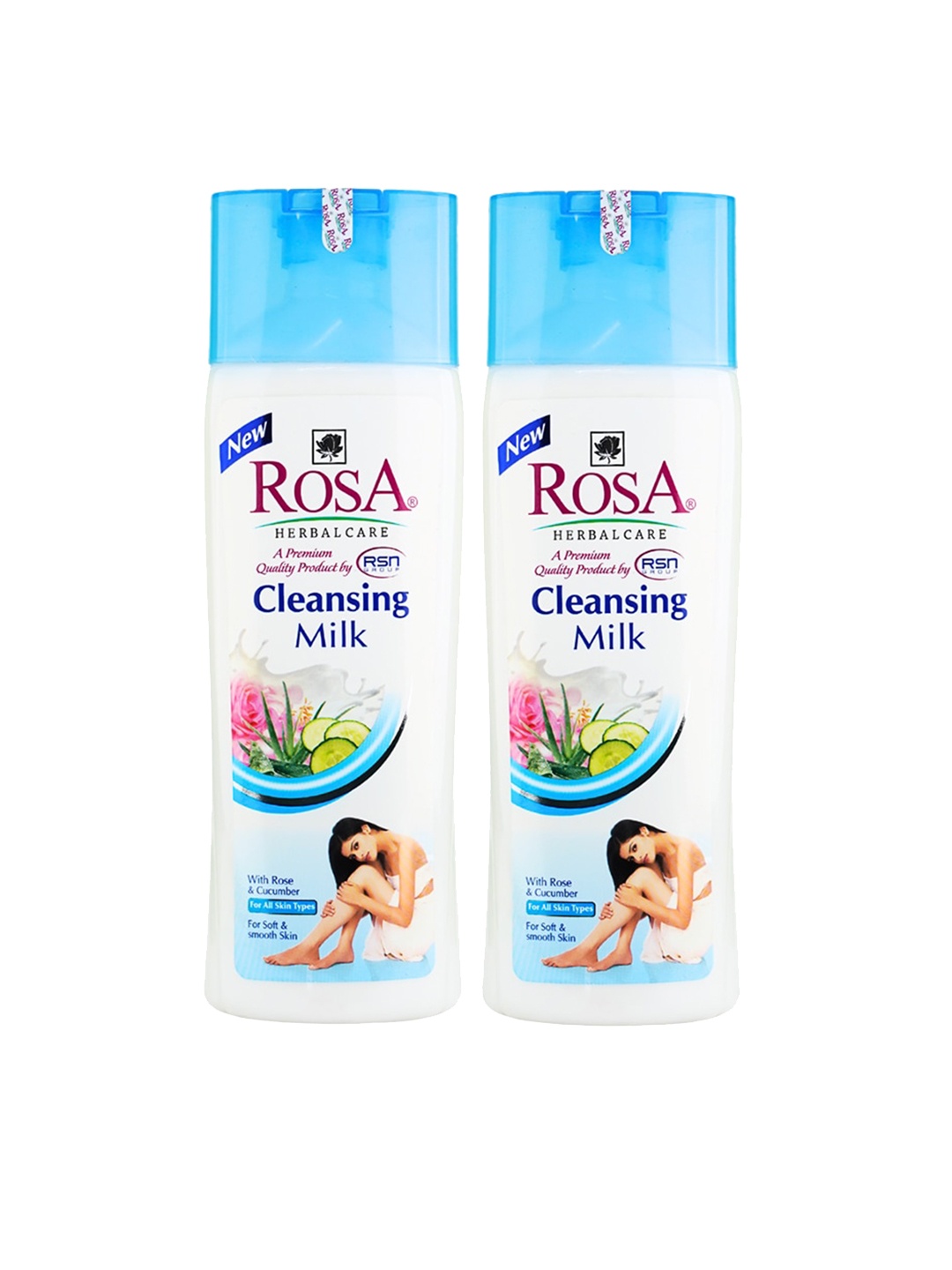 

ROSA Set Of 2 Cleansing Milk With Rose & Cucumber Dirt & Impurity Removal-100ml Each, White