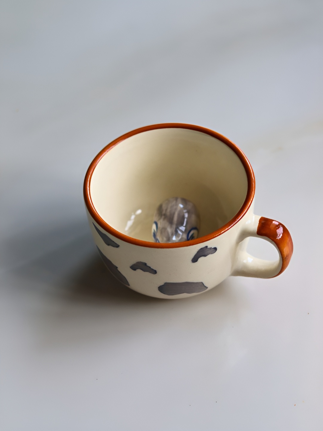 

WEAVING HOMES White & Blue Printed Ceramic Glossy Mug 200 ml