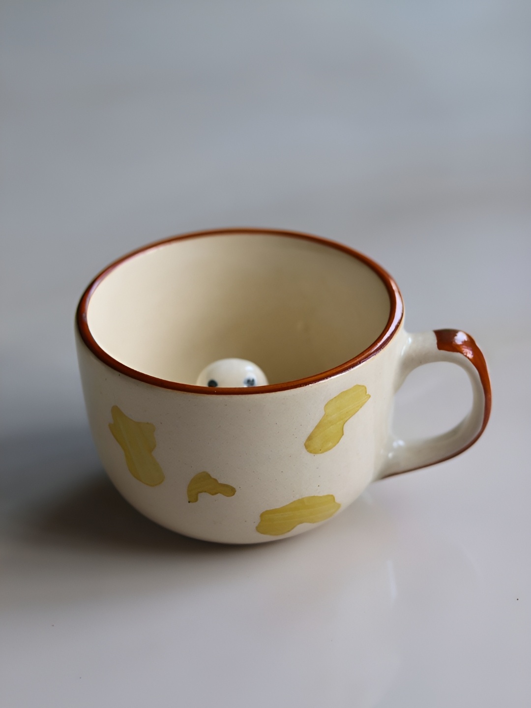 

WEAVING HOMES White & Green Printed Ceramic Glossy Mug 200 ml