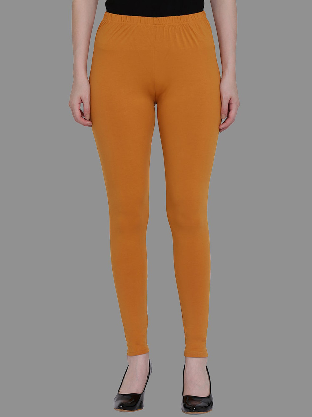 

FFU Women Cotton Churidar-Length Leggings, Mustard