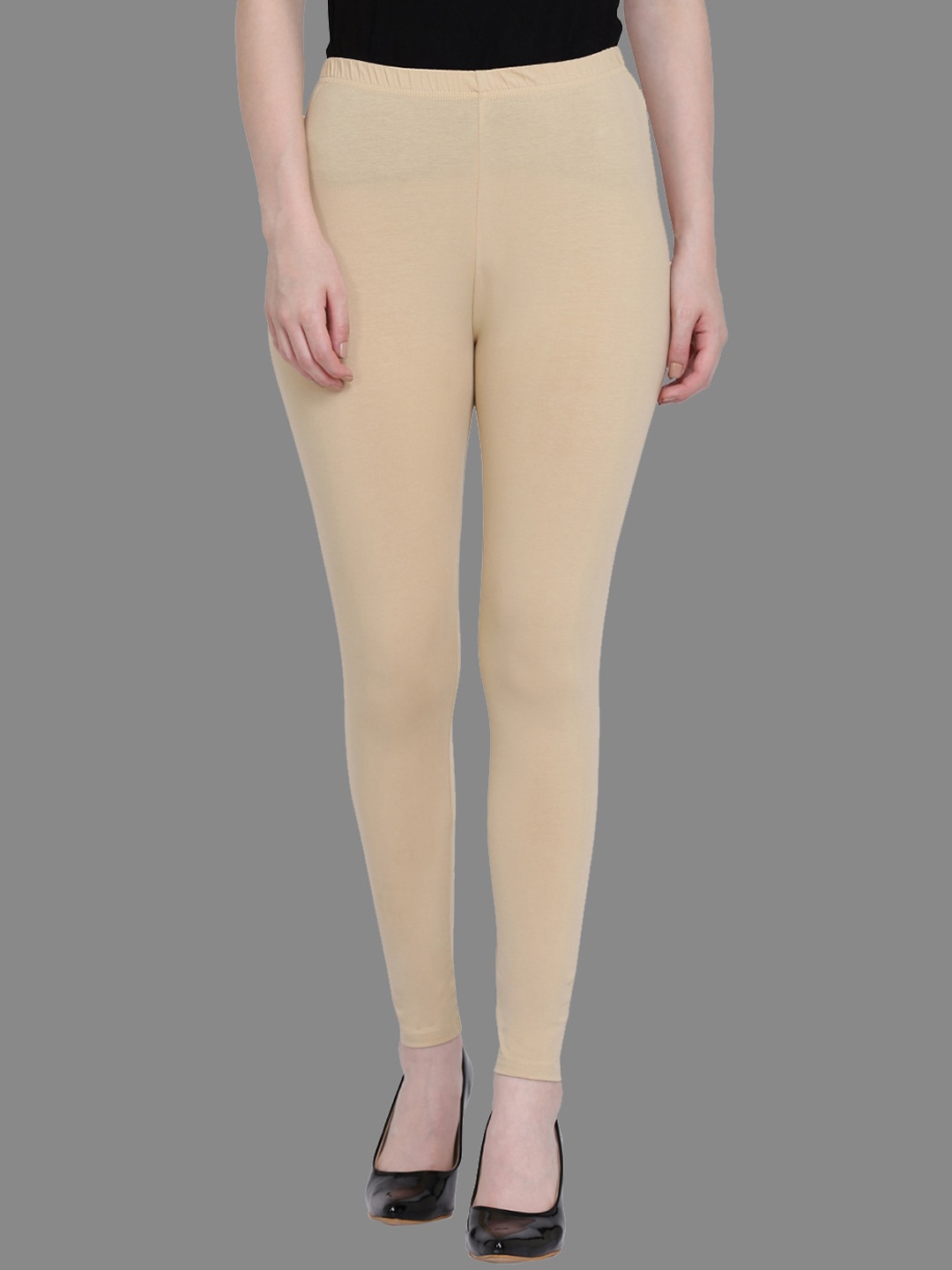 

FFU Women Cotton Ankle Length Leggings, Beige