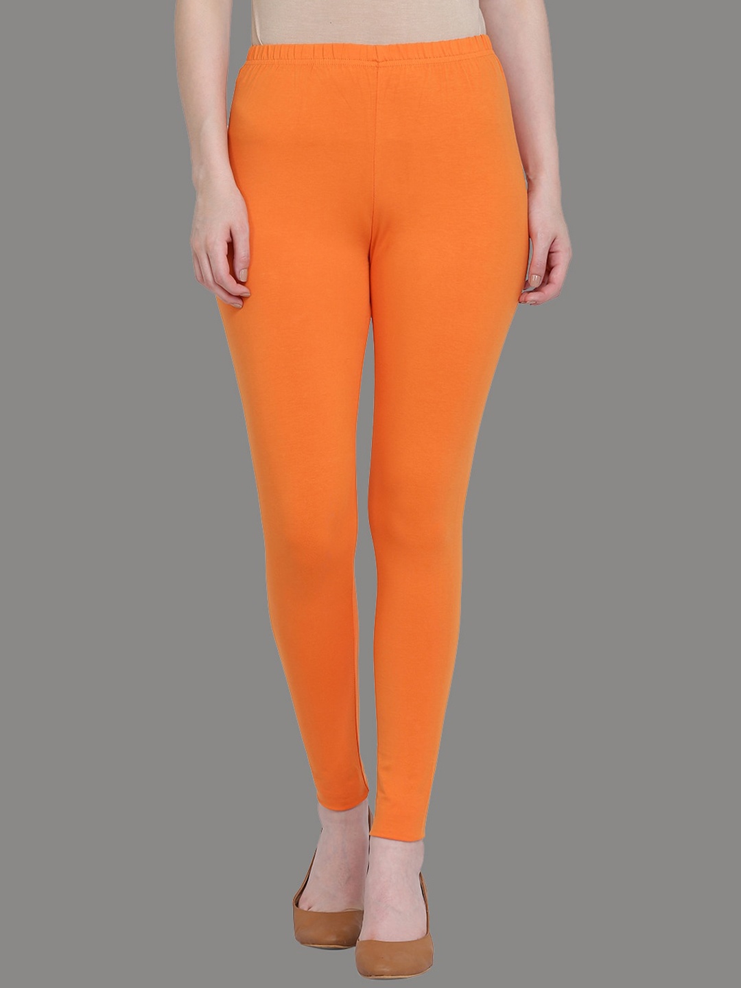 

FFU Women Cotton Ankle-Length Leggings, Orange